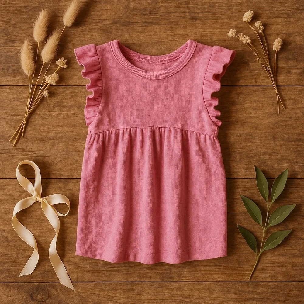 Splendid Baby Girl Pink Ruffle Corduroy Dress 6–12 months